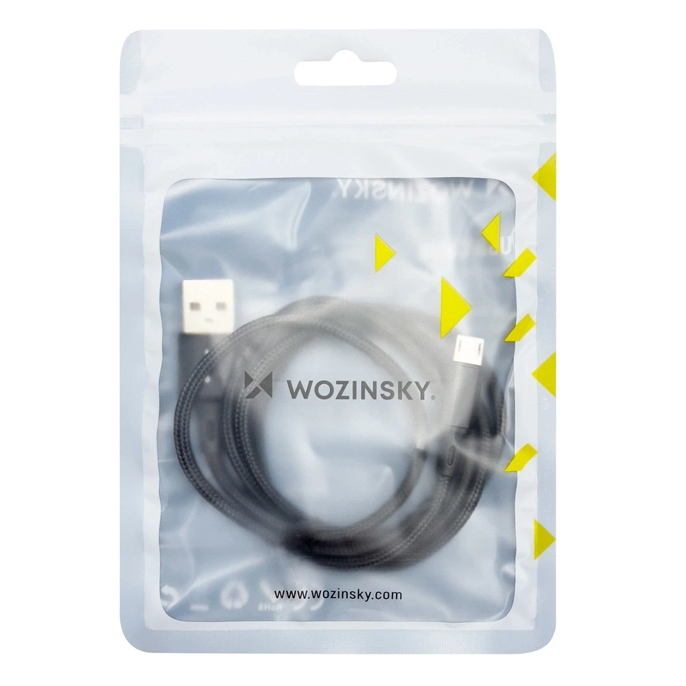 Wozinsky kabelis USB – microUSB 2,4A 1m juodos spalvos (WUC-M1B)