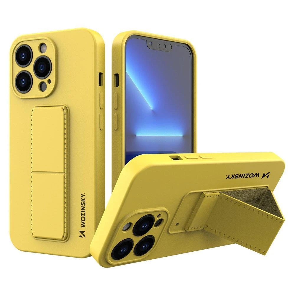 Wozinsky Kickstand dėklas skirtas iPhone 13 mini, geltonas