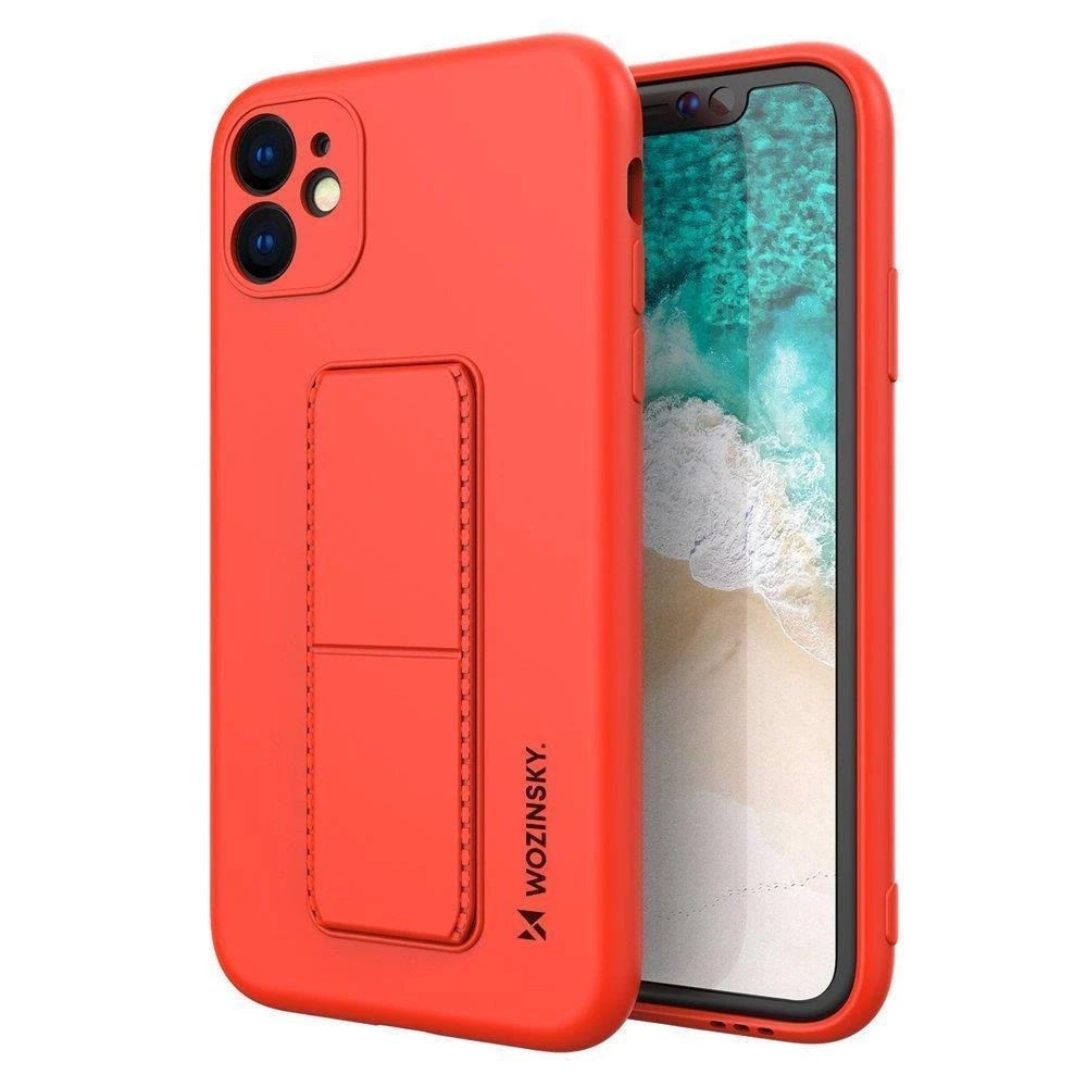 Wozinsky Kickstand dėklas skirtas Samsung Galaxy A22 4G, raudonas