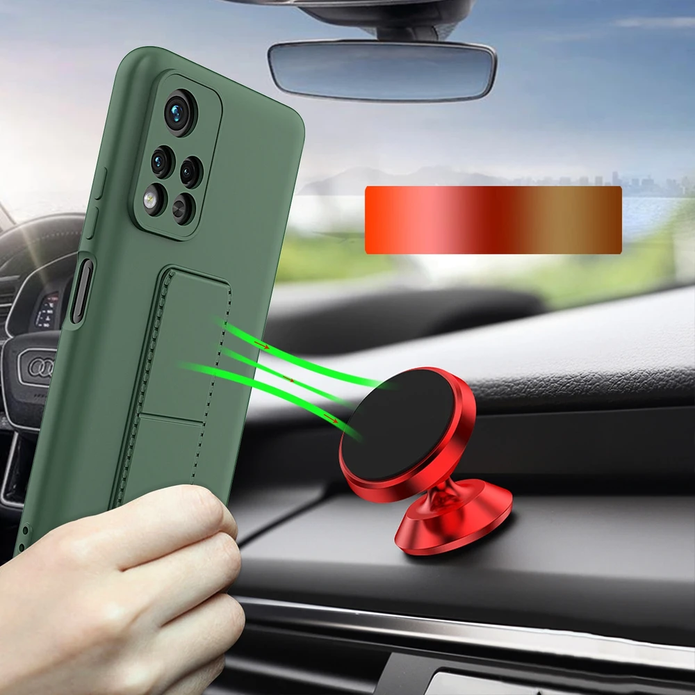 Wozinsky Kickstand dėklas skirtas Xiaomi Redmi Note 11S / Note 11, juodas