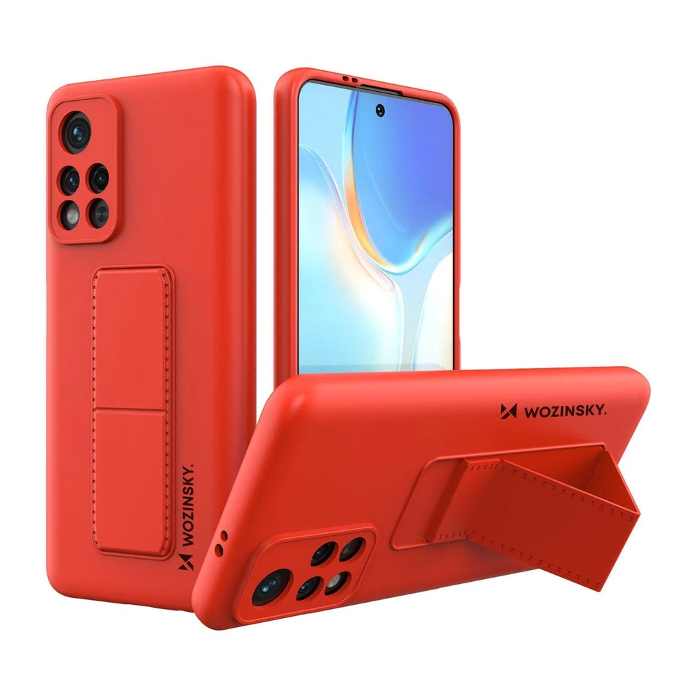 Wozinsky Kickstand dėklas skirtas Xiaomi Redmi 10, raudonas
