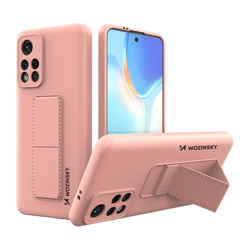 Wozinsky Kickstand dėklas skirtas Xiaomi Poco M4 Pro 5G, rožinis