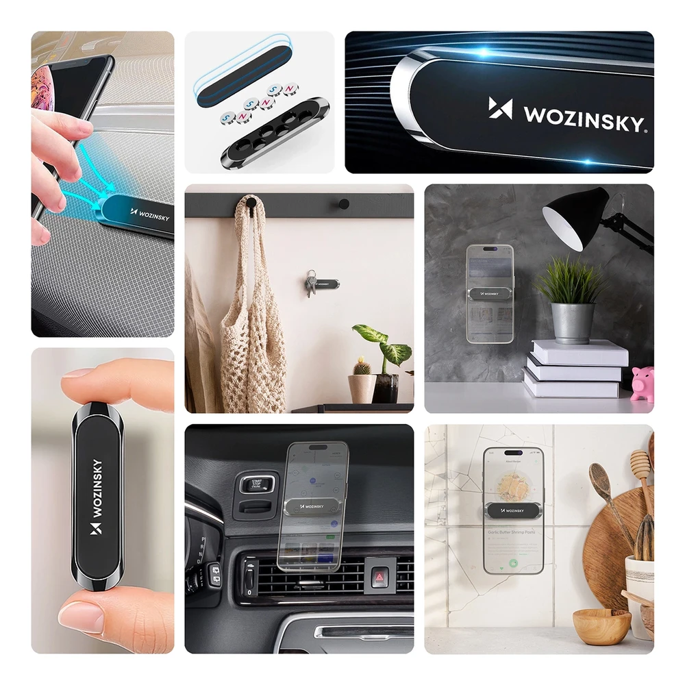 „Wozinsky“ magnetinio prietaisų skydelio tvirtinimo klijai, juodi (WMH-01)