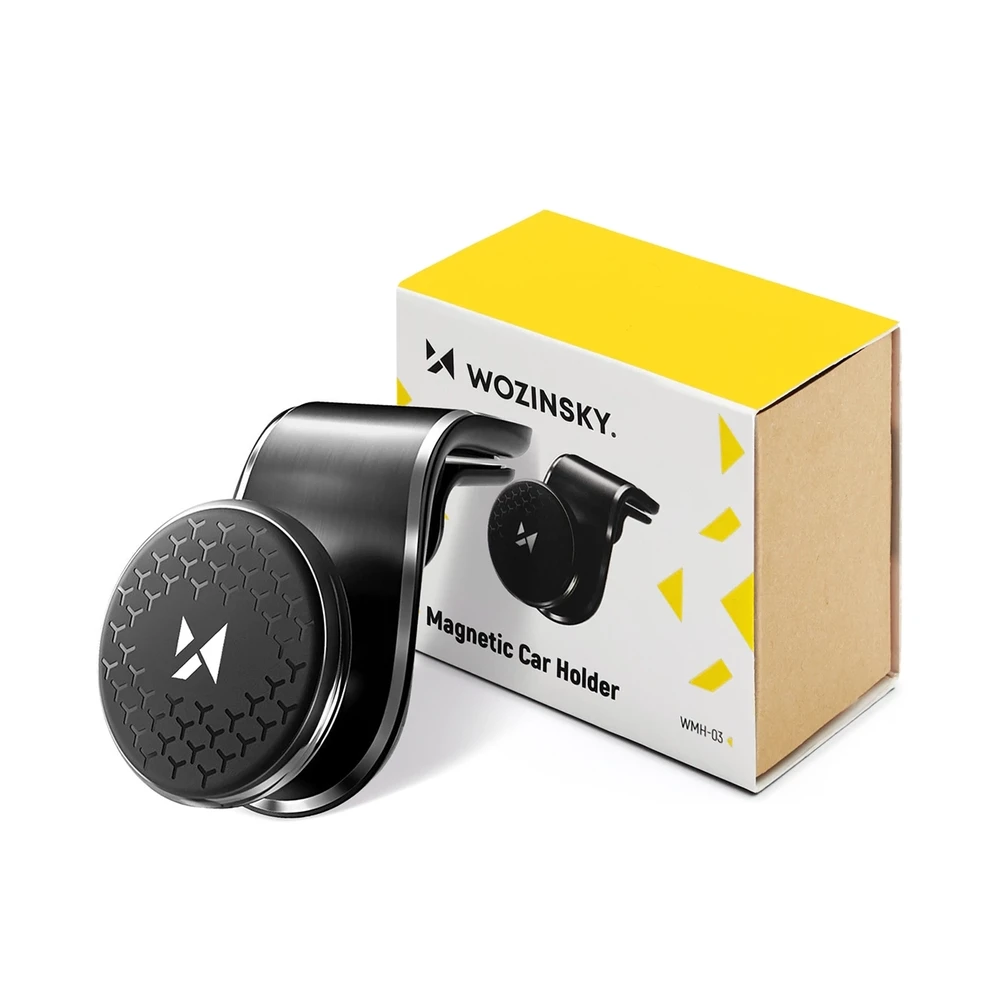 Wozinsky magnetinis telefono laikiklis oro grotelėms 360 juodos spalvos (WMH-03)