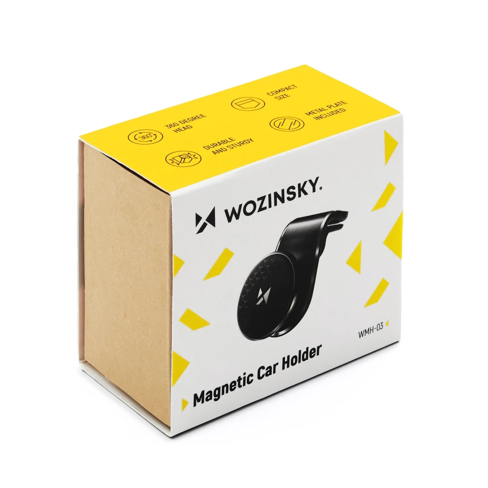 Wozinsky magnetinis telefono laikiklis oro grotelėms 360 juodos spalvos (WMH-03)