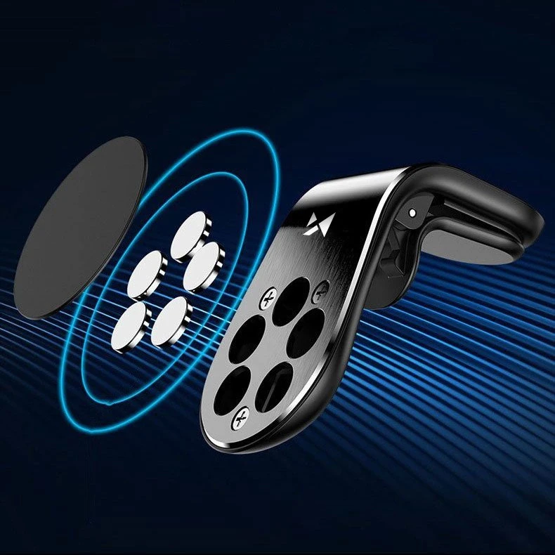 Wozinsky magnetinis telefono laikiklis oro grotelėms juodos spalvos (WCH-02)