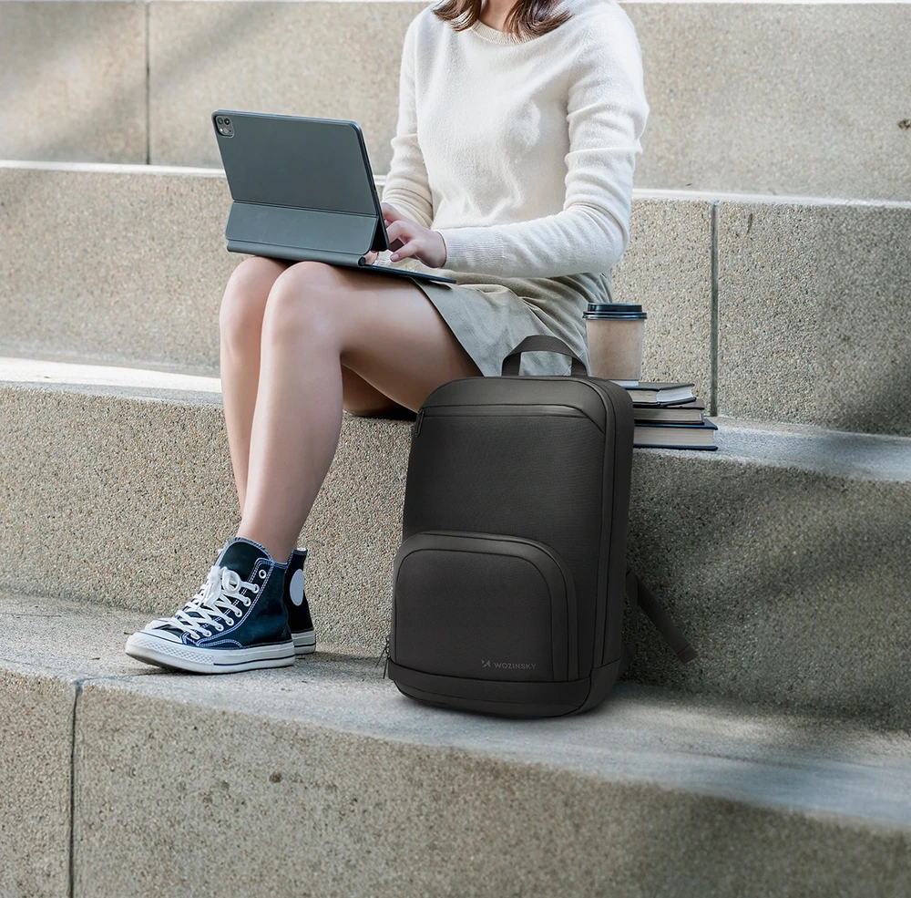 Wozinsky Premium Atsparus vandeniui Nešiojamas kompiuteris Backpack – juodos spalvos