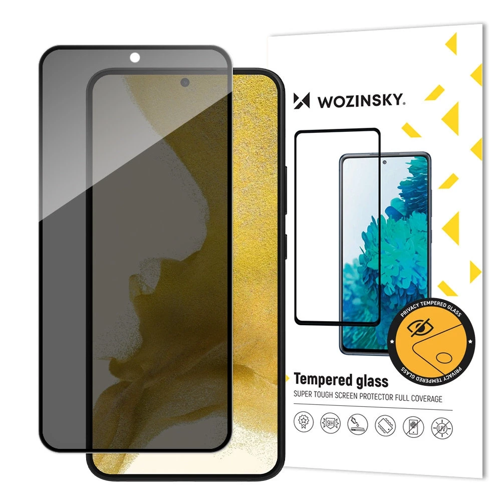 Wozinsky Privacy Glass Samsung Galaxy S23 Plus grūdintas stiklas su Anti Spy privatumo filtru