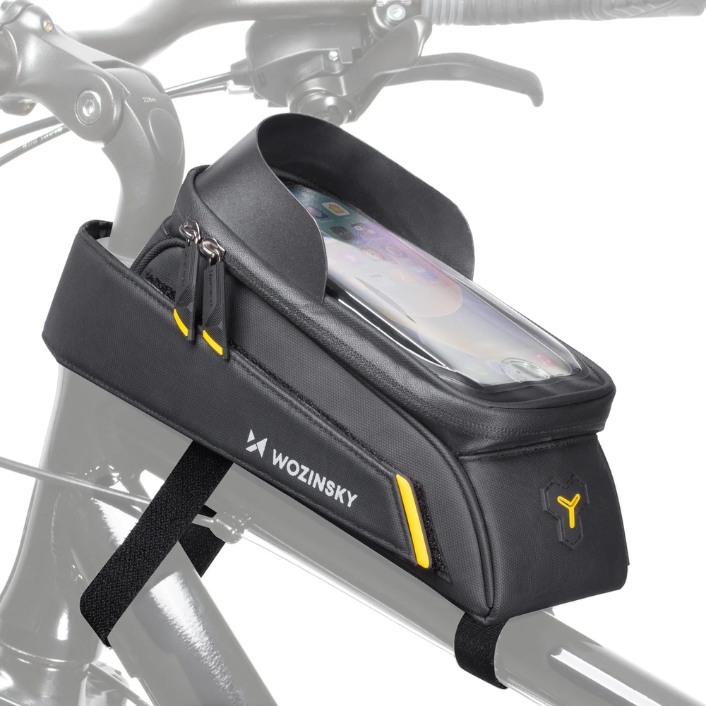 Wozinsky frame bike bag with phone case 1l juodos spalvos (WBB25BK)