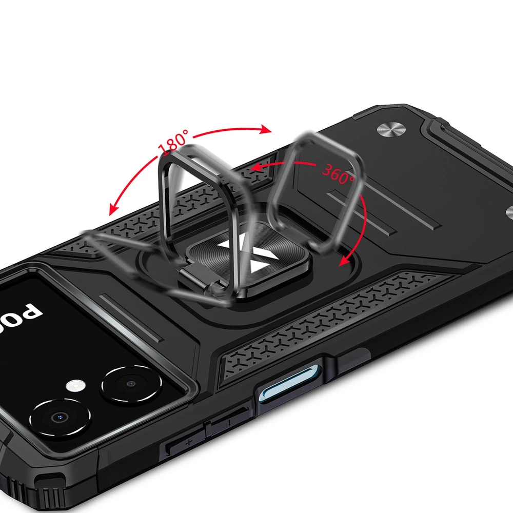 Wozinsky Ring Armor Samsung Galaxy A03 armored magnetic holder ring dėklas telefonui juodos spalvos