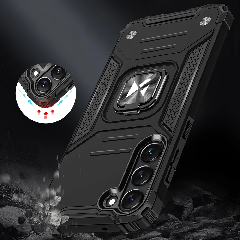 Wozinsky Ring Armor Samsung Galaxy S23 Plus armored magnetic holder ring dėklas telefonui juodos spalvos
