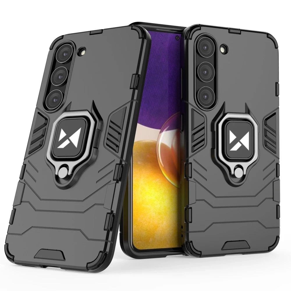 Wozinsky Ring Armor Samsung Galaxy S23 Plus armored magnetic holder ring dėklas telefonui juodos spalvos