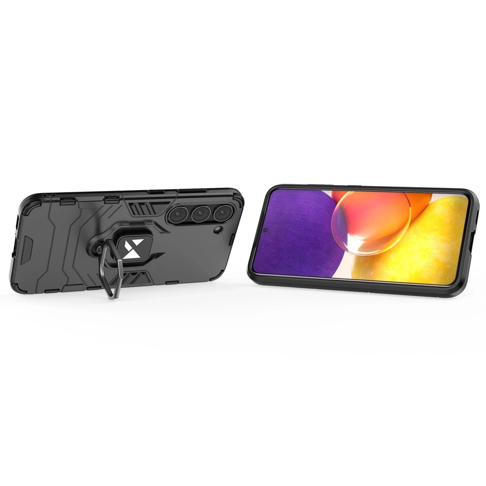 Wozinsky Ring Armor Samsung Galaxy S23 armored magnetic holder ring dėklas telefonui juodos spalvos