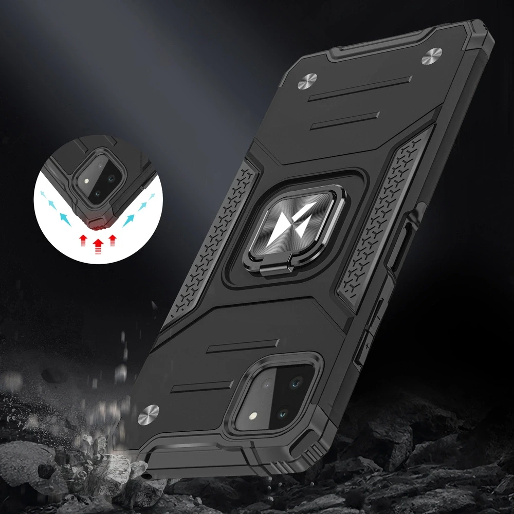 Wozinsky Ring Armor dėklas skirtas Samsung Galaxy A22 4G, sidabrinis