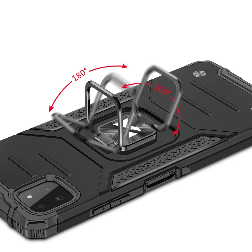 Wozinsky Ring Armor dėklas skirtas Samsung Galaxy A22 4G, juodas