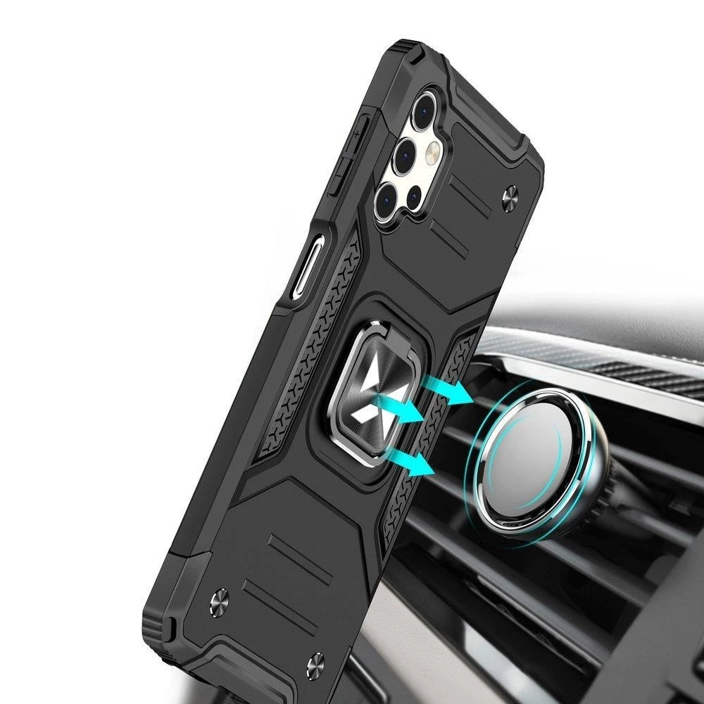 Wozinsky Ring Armor dėklas skirtas Samsung Galaxy A73, juodas