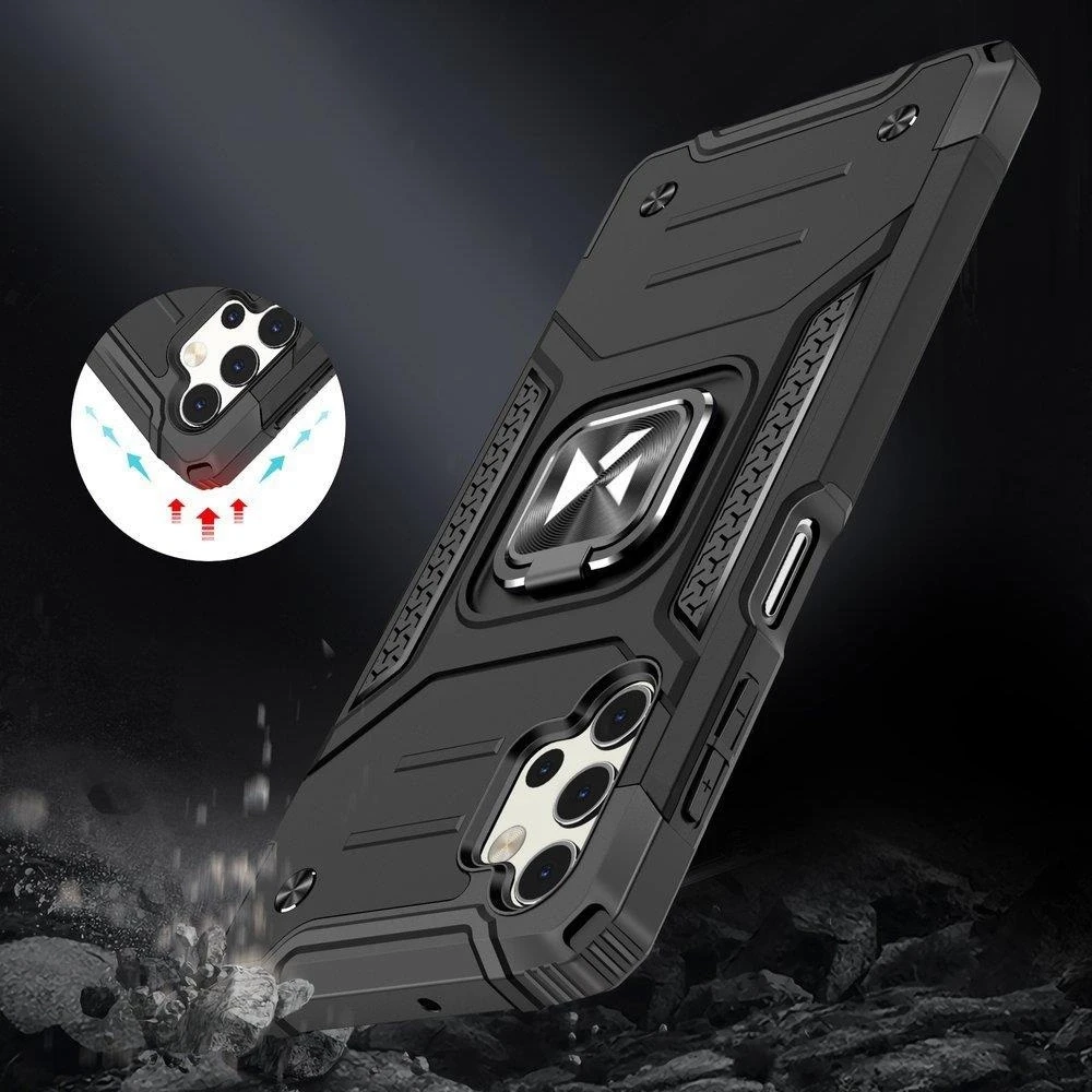 Wozinsky Ring Armor dėklas skirtas Samsung Galaxy A73, mėlynas