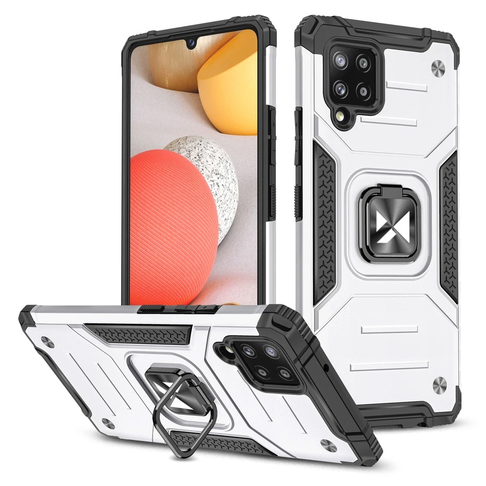 Wozinsky Ring Armor dėklas skirtas Samsung Galaxy A42 5G, sidabrinis