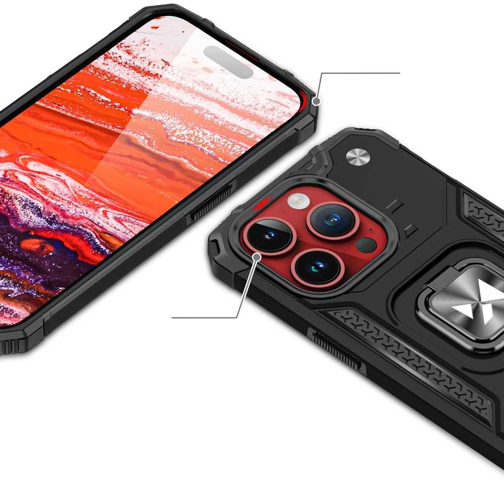 Wozinsky Ring Armor iPhone 15 Pro iPhone 15 Pro Ring Armor – dėklas telefonui aukso spalvos
