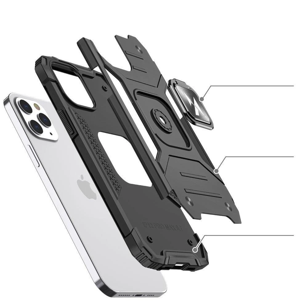 Wozinsky Ring Armor tvirtas hibridinis dėklas skirtas iPhone 13, sidabrinis