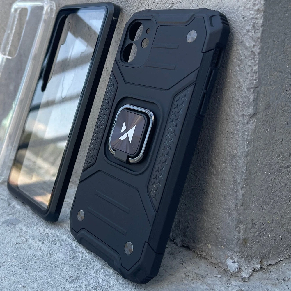 Wozinsky Ring Armor tvirtas hibridinis dėklas skirtas iPhone 13, rožinis auksas