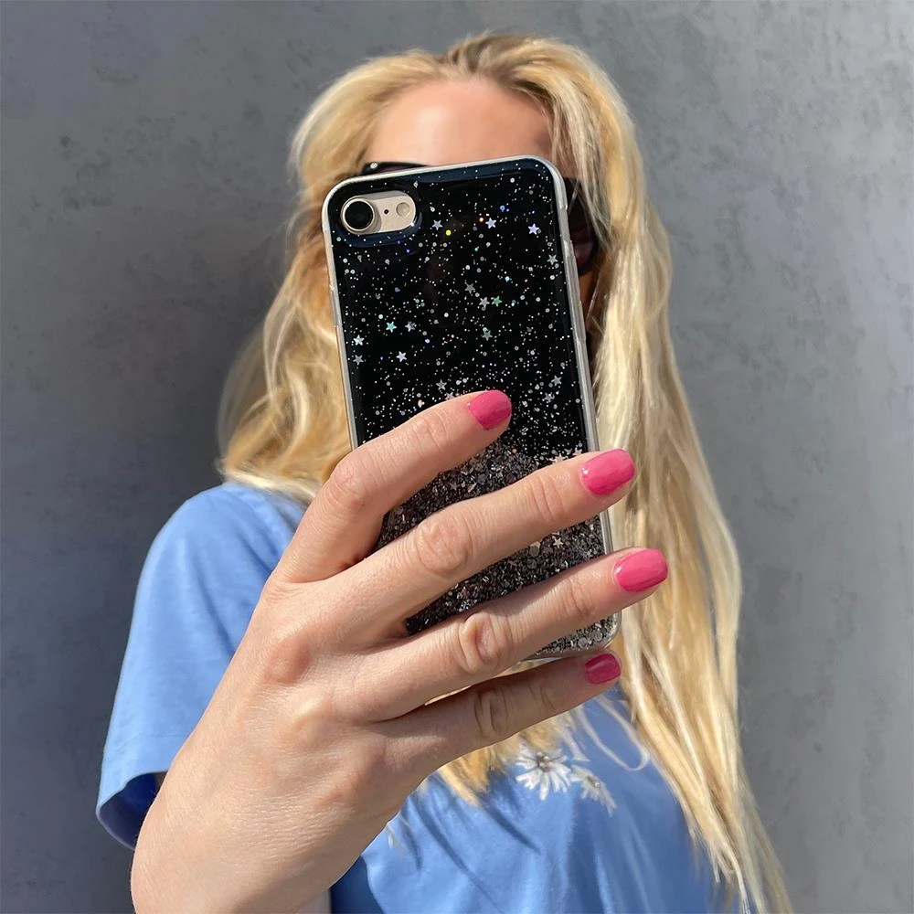 Wozinsky Star Glitter Shining dėklas skirtas iPhone 12 mini, juodas