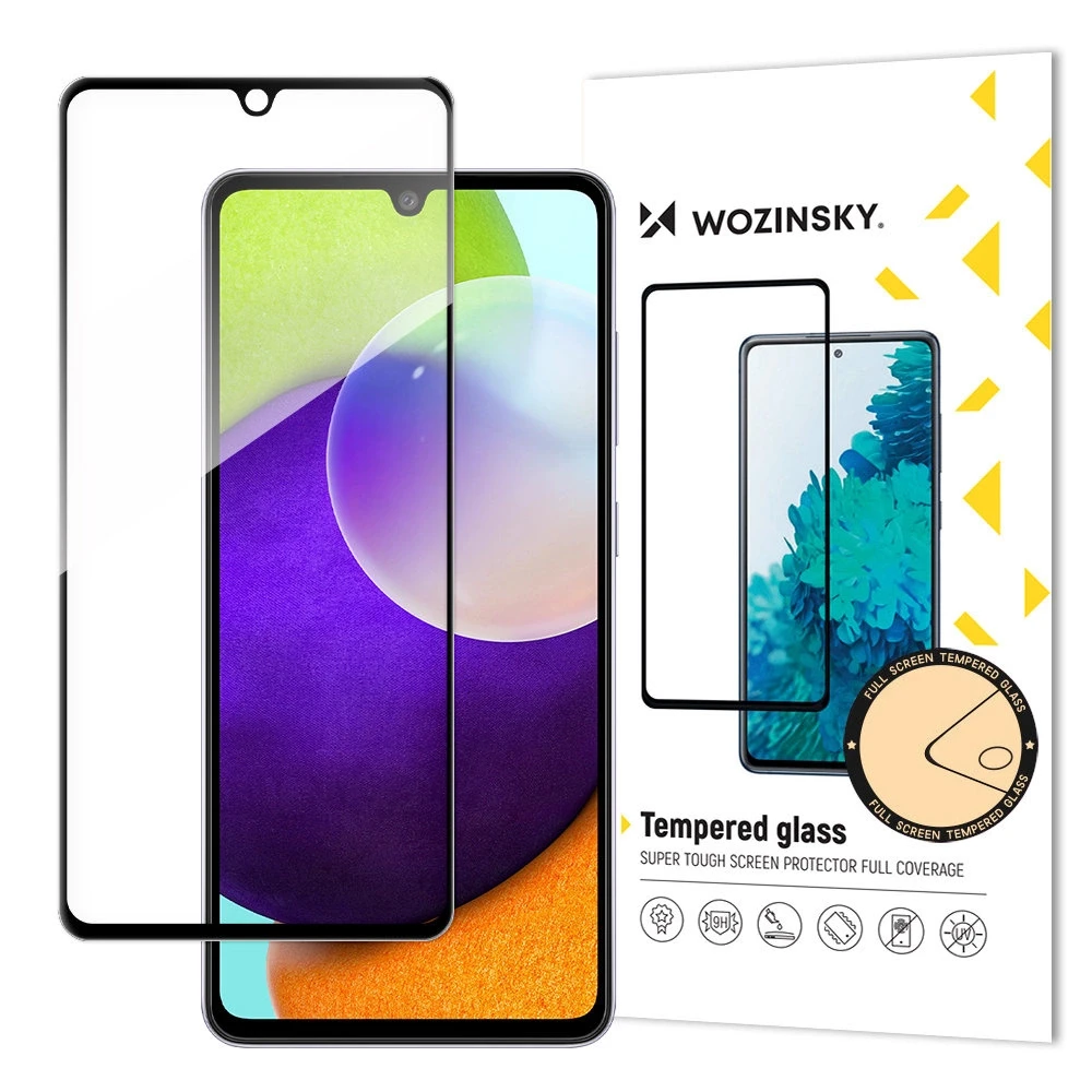 Wozinsky Super Tough Full Glue Apsauginis stiklas Full Screen su rėmeliu Case Friendly Samsung Galaxy A33 5G juodos spalvos