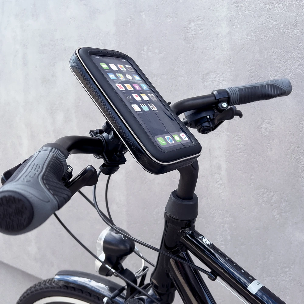 Wozinsky phone holder bike, motorcycle, scooters dėklas telefonui juodos spalvos WBHBK7