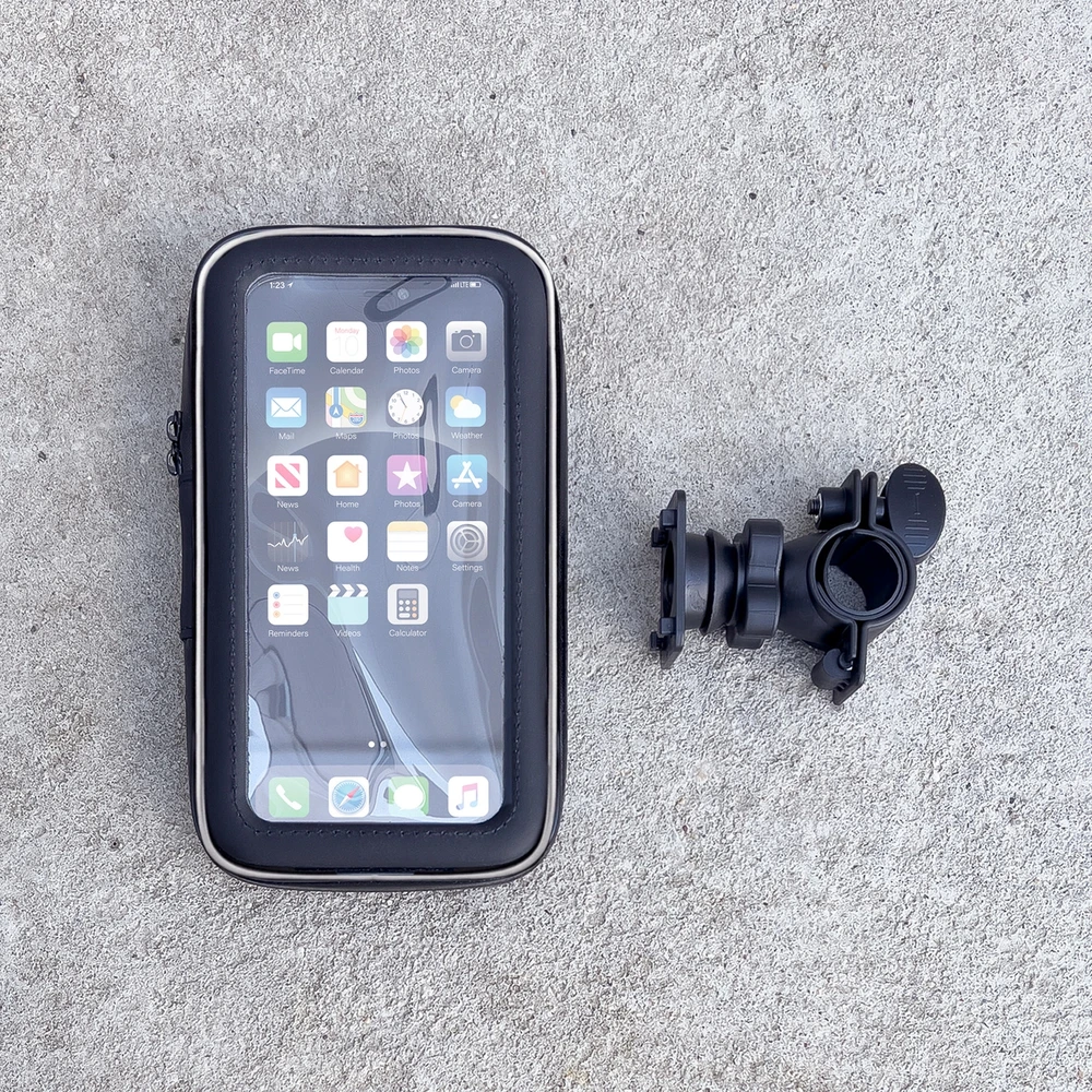 Wozinsky phone holder bike, motorcycle, scooters dėklas telefonui juodos spalvos WBHBK7