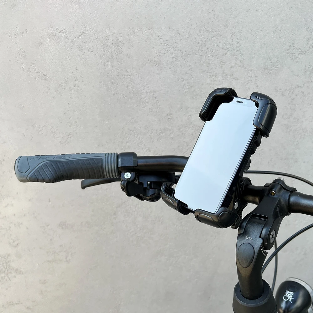 Wozinsky stiprus telefono laikiklis dviračiui, motociklui, paspirtukui, juodos spalvos (WBHBK6)