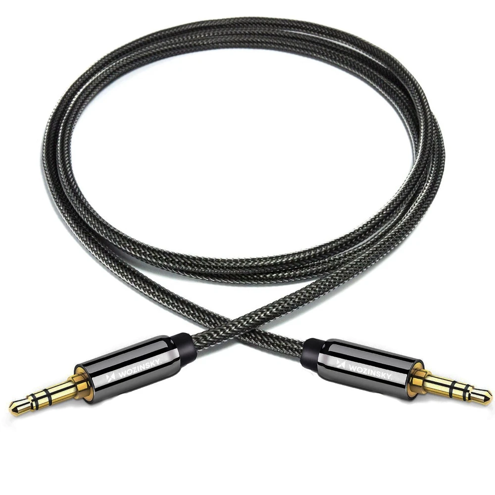 Wozinsky universal mini jack cable 2x AUX cable 2 m juodas
