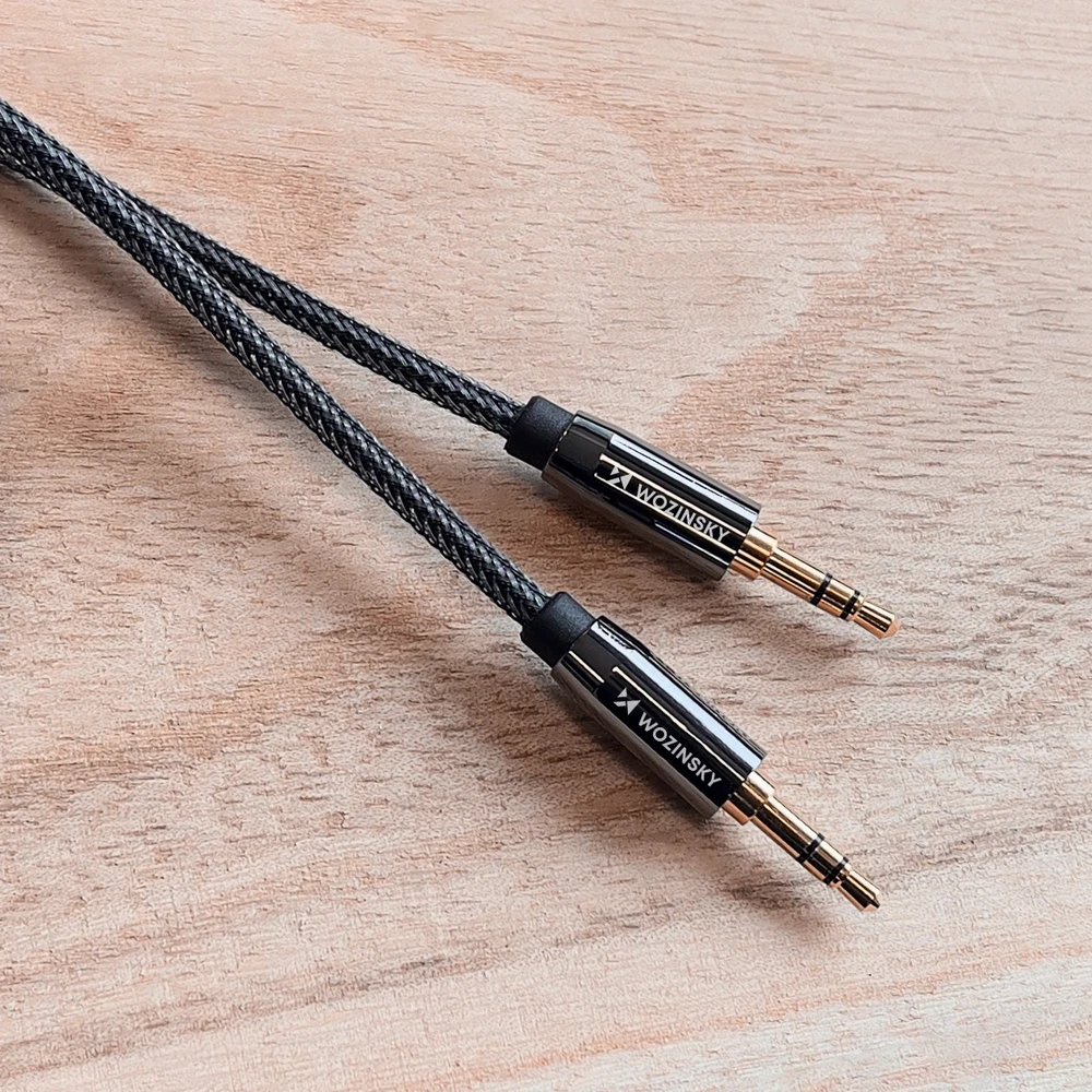Wozinsky universal mini jack cable 2x AUX cable 3 m juodas