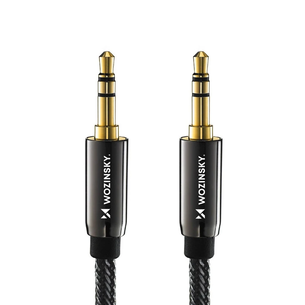 Wozinsky universal mini jack cable 2x AUX cable 1.5 m juodas