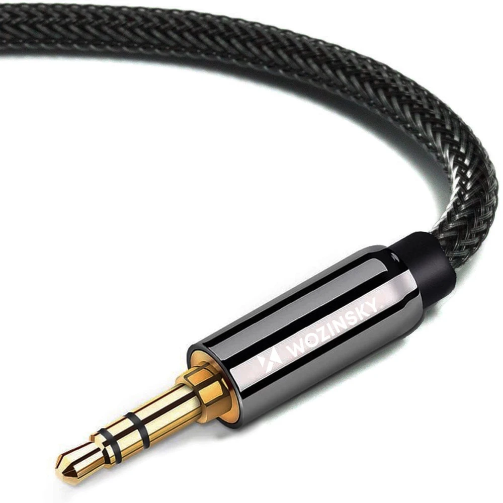 Wozinsky universal mini jack cable 2x AUX cable 3 m juodas