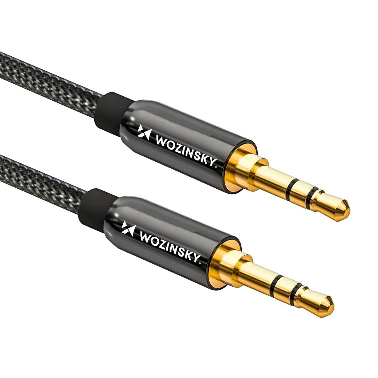 Wozinsky universal mini jack cable 2x AUX cable 3 m juodas