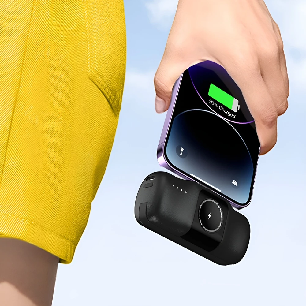 Išorinė baterija POWER BANK Wozinsky (WF16-YLS) lightning + Apple Watch Charger 5000mAh (20W) juoda