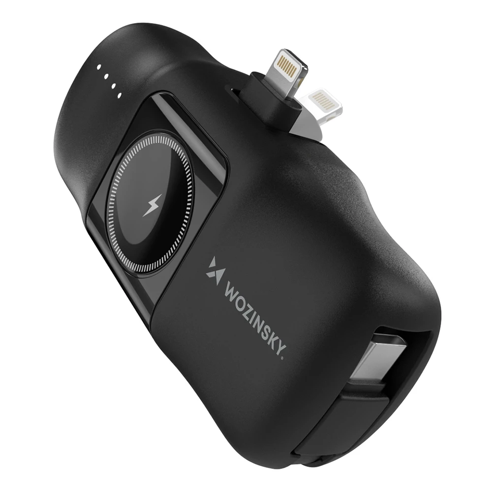 Išorinė baterija POWER BANK Wozinsky (WF16-YLS) lightning + Apple Watch Charger 5000mAh (20W) juoda