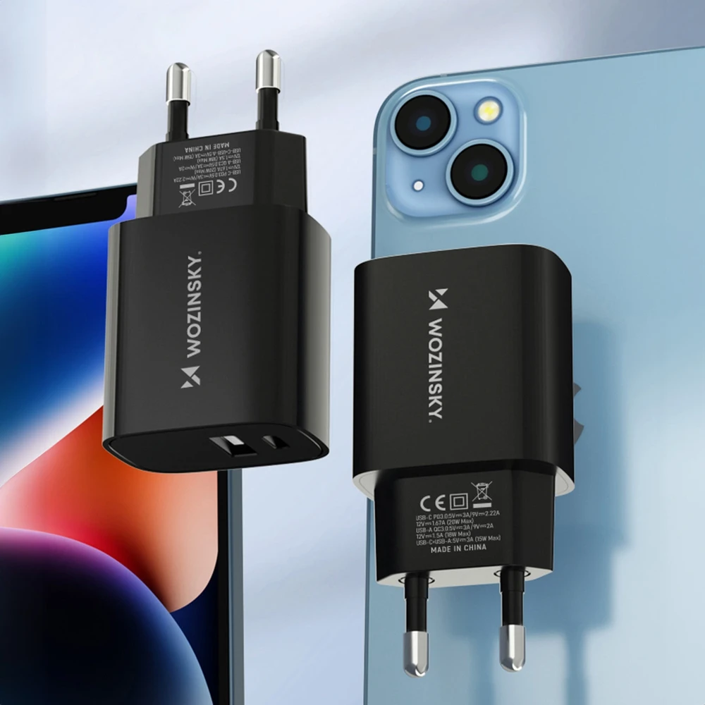 Įkroviklis Wozinsky (WGWCB) (1xUSB-C;1xUSB 3A 20W) juodas