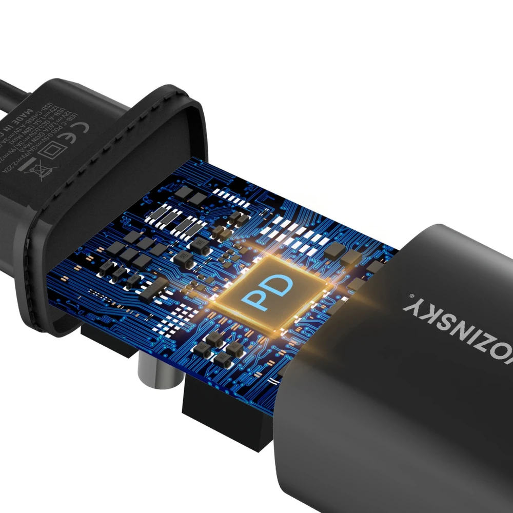 Įkroviklis Wozinsky (WGWCB) (1xUSB-C;1xUSB 3A 20W) juodas
