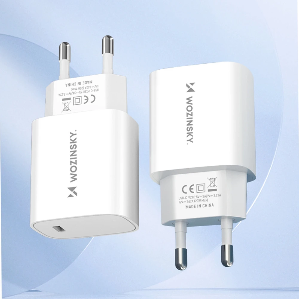 Wozinsky WGWCCW 20W USB-C laidinis įkroviklis – baltos spalvos