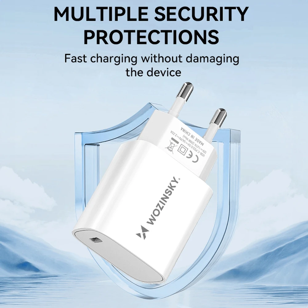 Wozinsky WGWCCW 20W USB-C laidinis įkroviklis – baltos spalvos