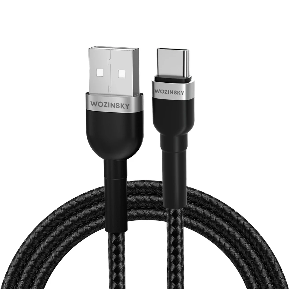 Wozinsky WNBAC1 USB-A / USB-C 2.4A kabelis 1 m – juodos spalvos
