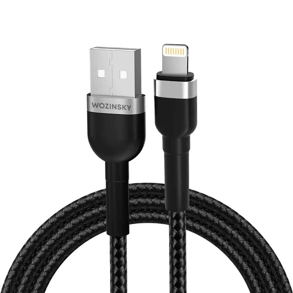 Wozinsky WNBAL1 USB-A / Lightning 2.4A kabelis 1 m – juodos spalvos