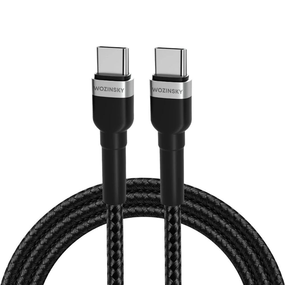 Wozinsky WNBCC1 USB-C / USB-C PD 65W kabelis 1 m – juodos spalvos