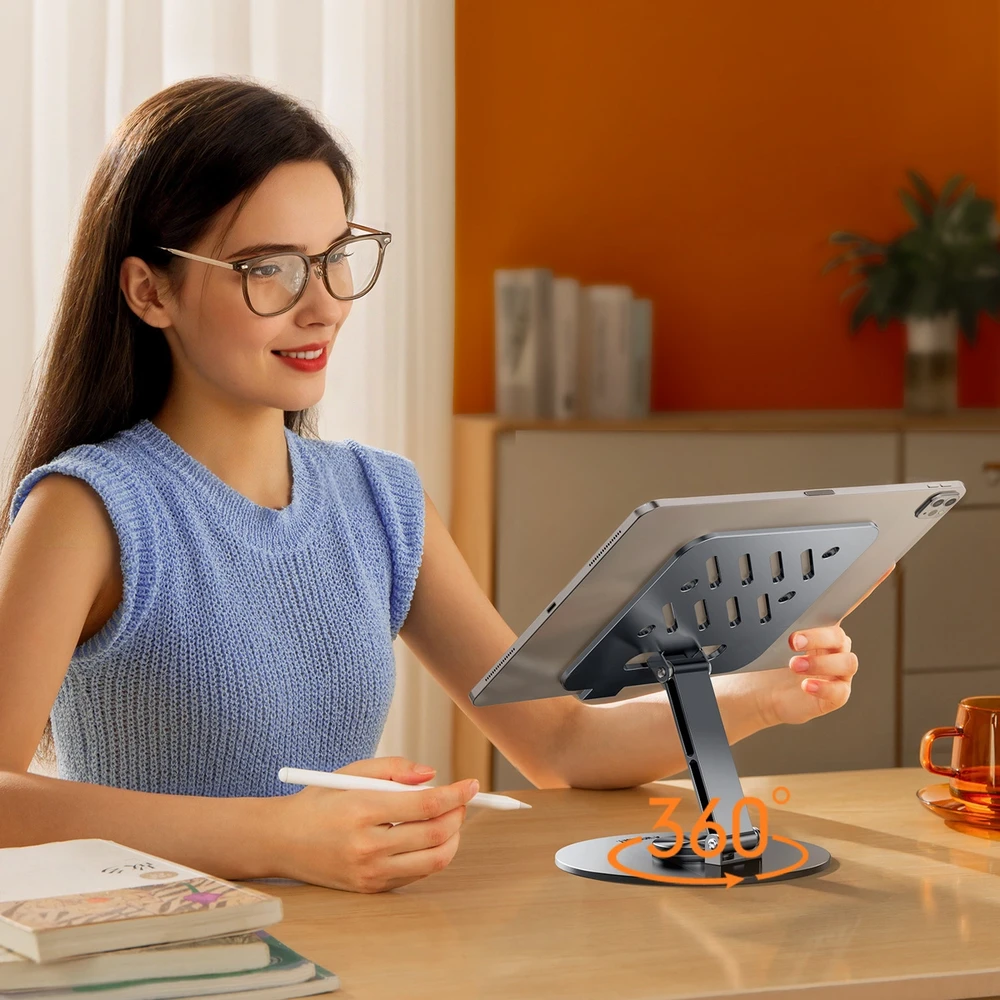 Wozinsky WRS-DSY84SS 360° Rotating Aluminum Planšetė Stand – pilkos spalvos