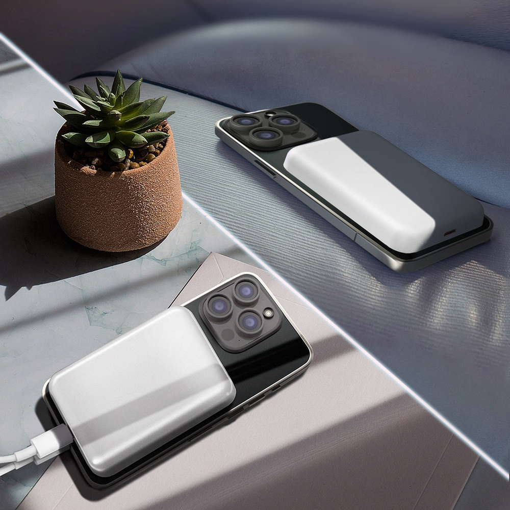 Wozinsky WRW349YWS 10000 mAh Magnetic Power Bank – baltos spalvos