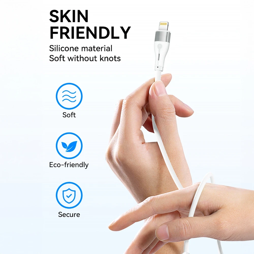 Wozinsky WSTCL1 Lightning / USB-C PD 27W kabelis 1 m – baltos spalvos