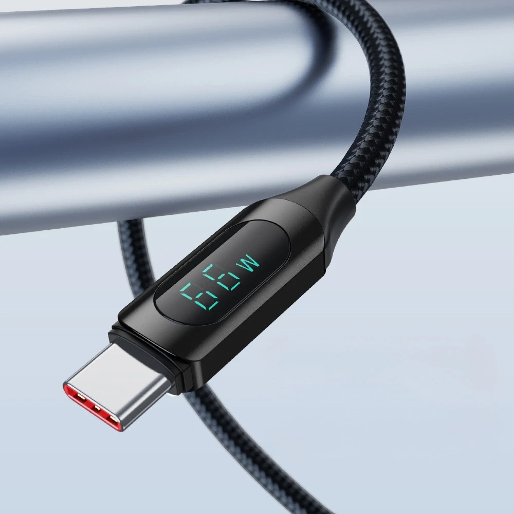 Kabelis USB A - USB C Wozinsky WUACC2 su ekranu 66W 6A 2m - juoda