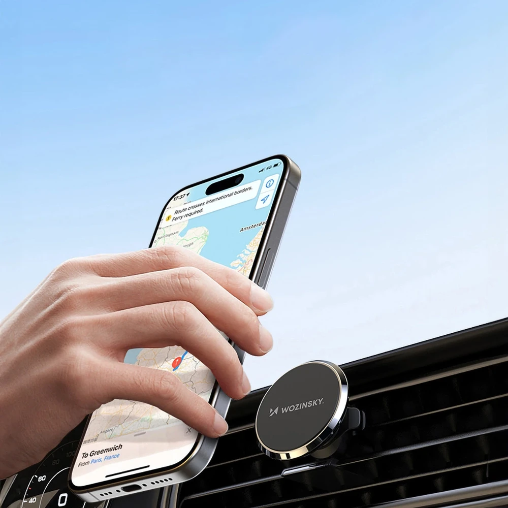 Wozinsky WUMKO magnetinis telefono laikiklis for car air vent – juodos spalvos