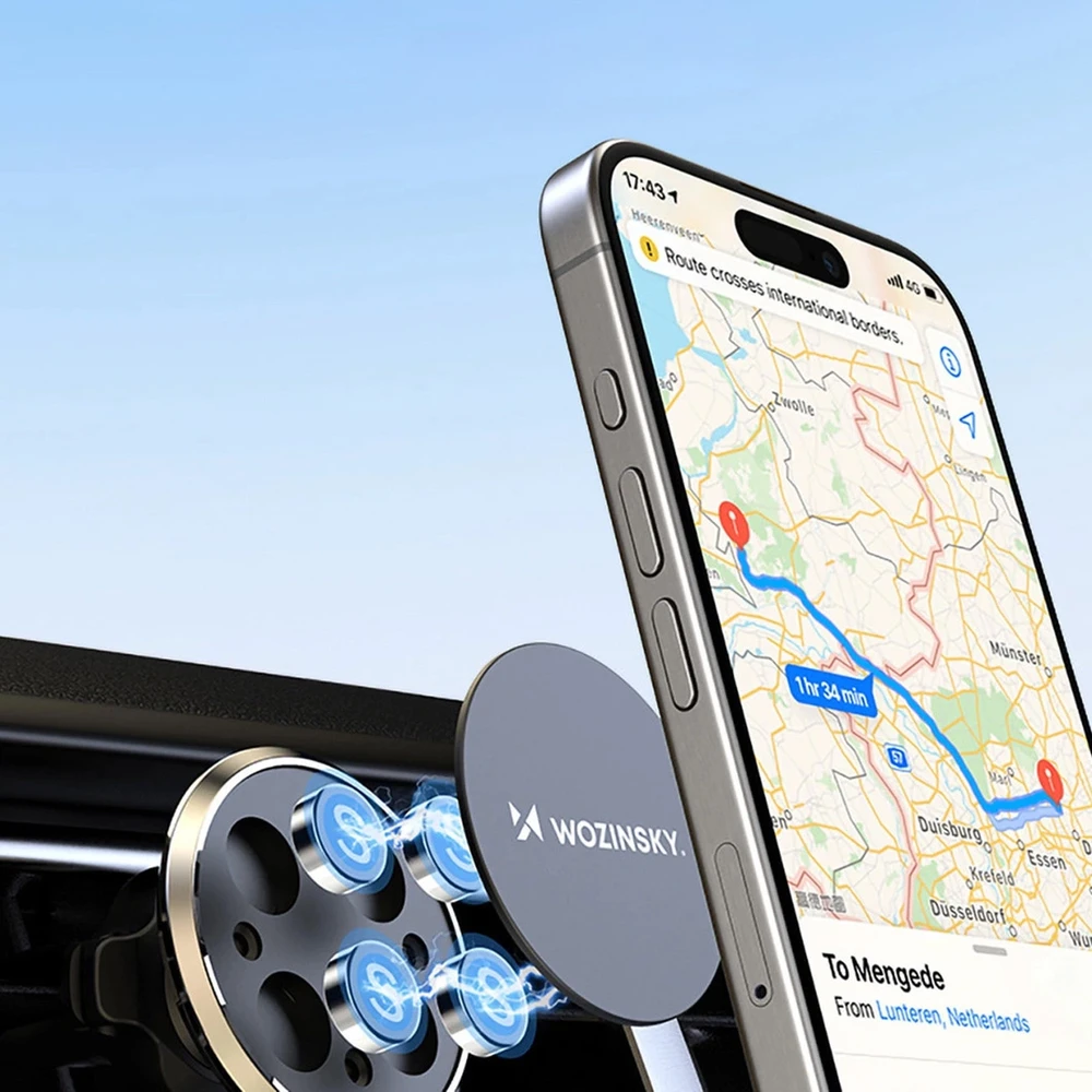 Wozinsky WUMKO magnetinis telefono laikiklis for car air vent – juodos spalvos